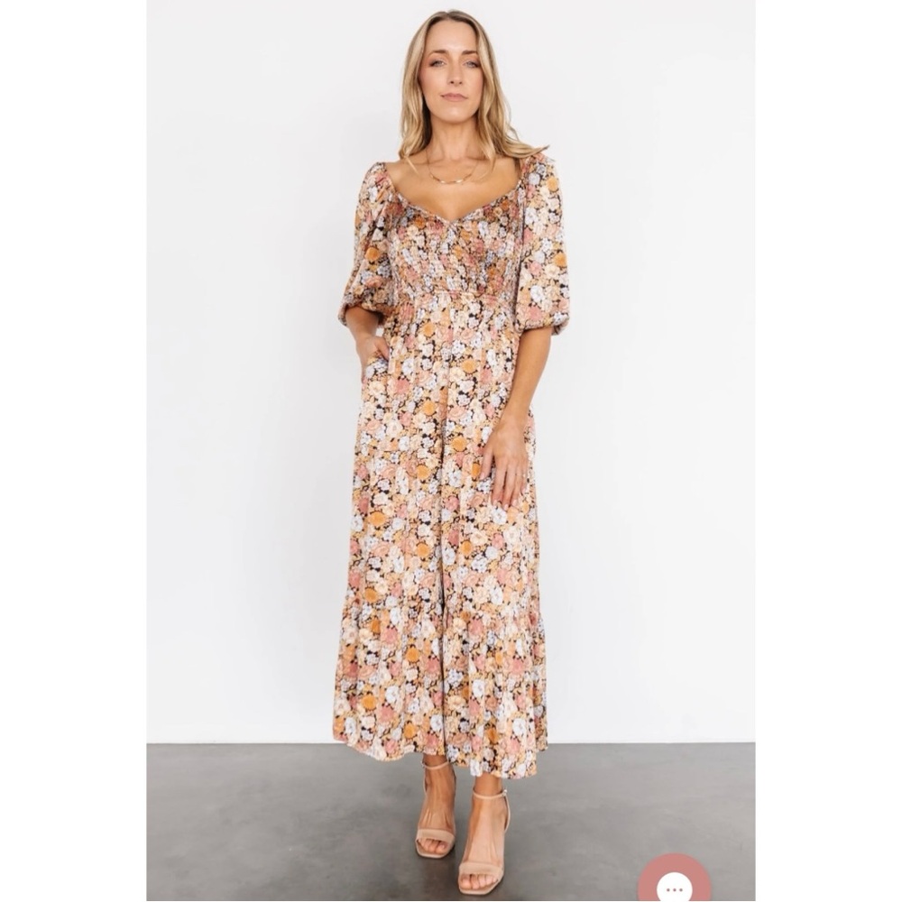Smocked Floral Maxi Dress
